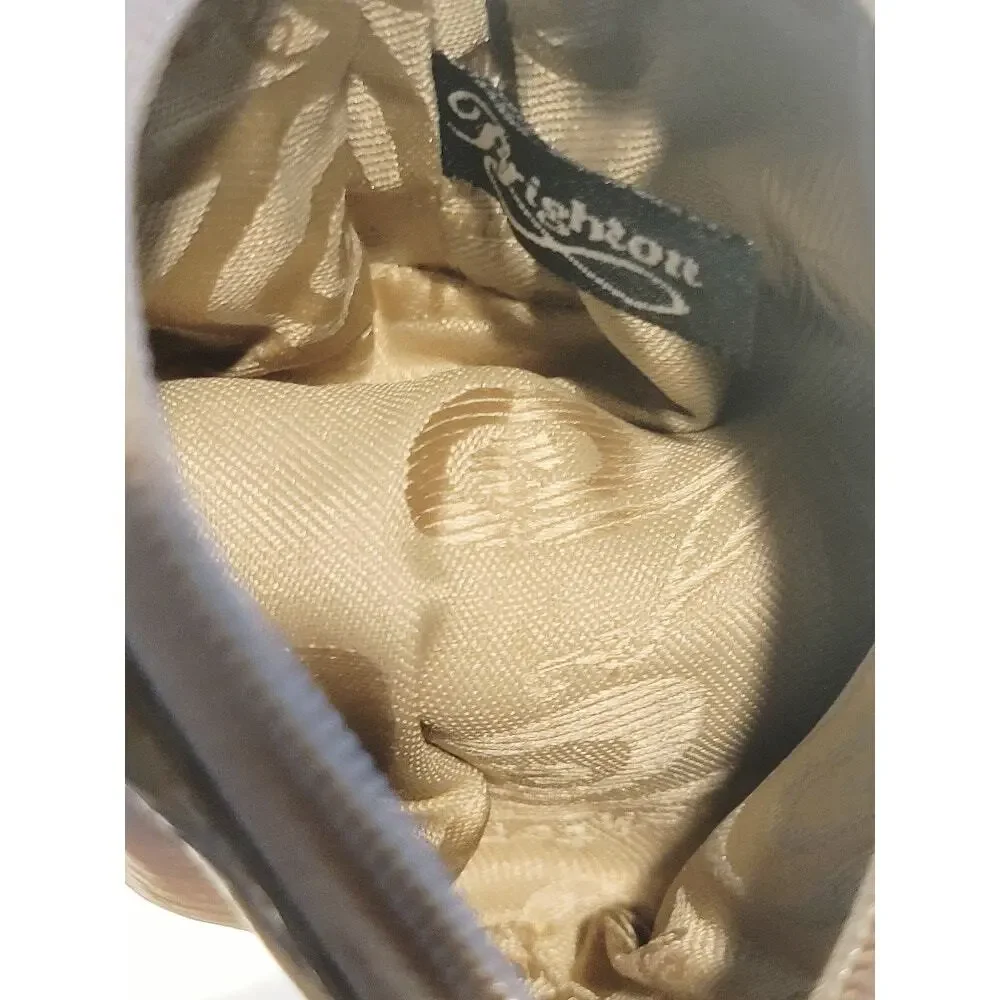 Brighton Heart Leather‎ Coin Change Wallet Cream Gold Zipper